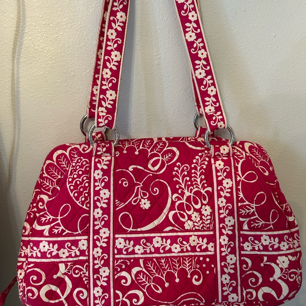 Vera Bradley Pink and White Floral Shoulder Bag